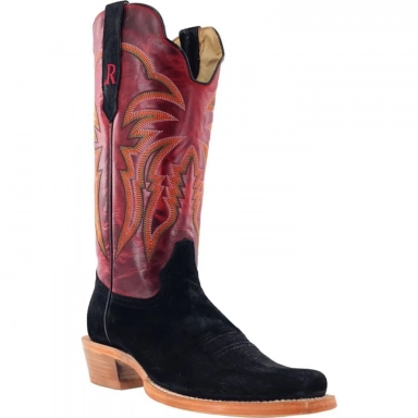 R Watson Mens Barn Red Wide Square Toe Boar Western Boot II