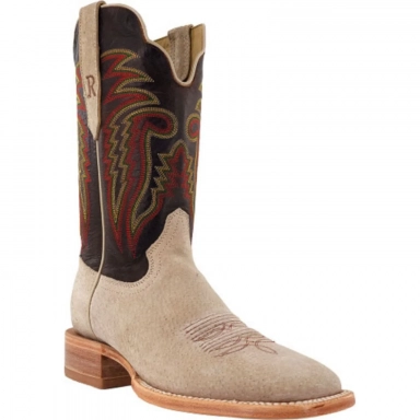 R Watson Honey Wide Square Toe Boar Western Boot