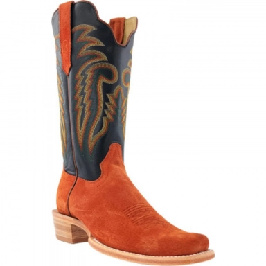 R Watson Black Sinatra Narrow Square Toe Boar Western Boot