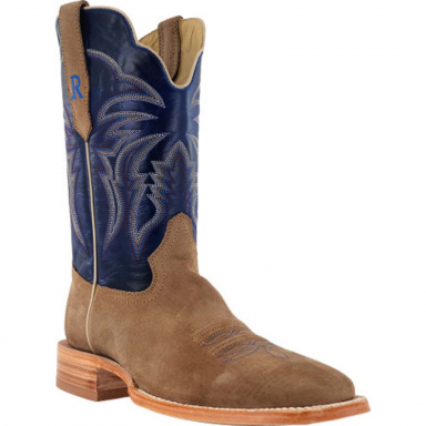 R Watson Azul Wide Square Toe Boar Western Boot