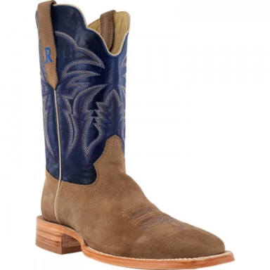 R Watson Azul Wide Square Toe Boar Western Boot