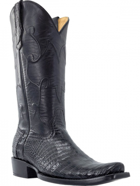 R Watson Black Roper Nile Crocodile Western Boot