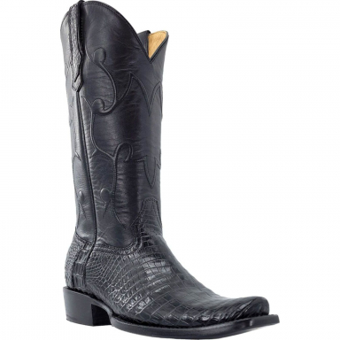 R Watson Black Roper Nile Crocodile Western Boot