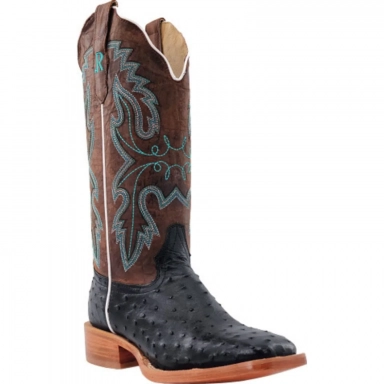 R Watson Tuscany Meil Wide Square Toe Full Quill Ostrich Western Boot