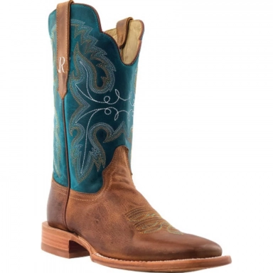 R Watson Azure Wide Square Toe Western Boot