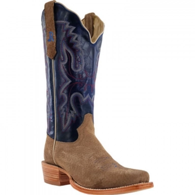 R Watson Azul Sinatra Narrow Square Toe Boar Western Boot