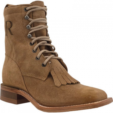 R Watson Sand Wide Square Toe Roughout Western Boot
