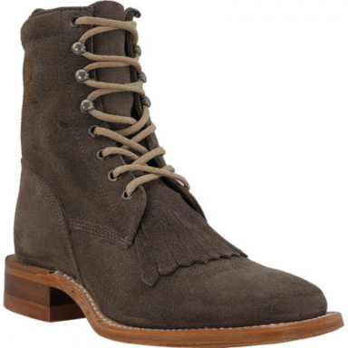R Watson Charcoal Wide Square Toe Roughout Western Boot