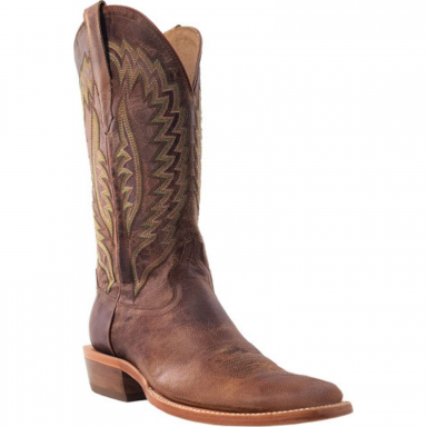 R Watson Mad Brown Wide Square Toe Goat Western Boot
