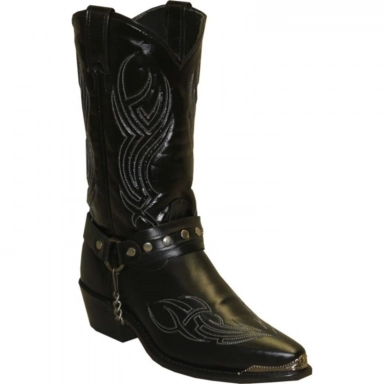 Sage Mens 12 Inch USA Made Cowhide Leather Snip Toe Western Cowboy