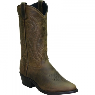 Sage Mens 12 Inch USA Made Leather Narrow Round Toe Western Cowboy