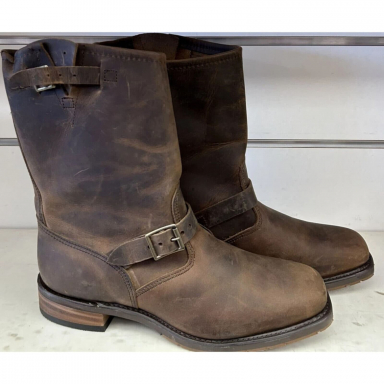 Sage Mens Mens US Made Sage 4712 Brown Square Toe Boot With A Work Sole Size 13,EE