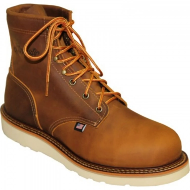 Silverado Mens 6 Tan Steel Toe Lace-Up Work Boot
