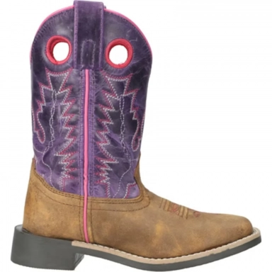 Smoky Mountain Kids Tracie Brown Distress-Purple Western Boot