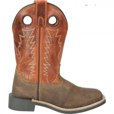 Smoky Mountain Kids Bronco Brown Distress-Burnt Orange Western Boots 3245