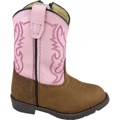 Smoky Mountain Kids Toddler Hopalong Brown-Pink Western Boot