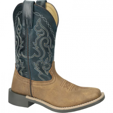 Smoky Mountain Kids Midland Brown Distress-Midnight Blue Western Boots 3300