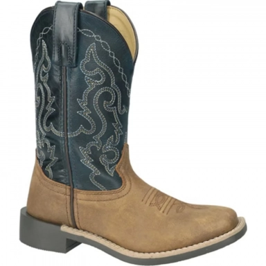 Smoky Mountain Kids Midland Brown Distress-Midnight Blue Western Boot