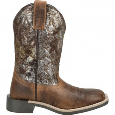 Smoky Mountain Kids Sadie Brown Oil-Distress Metallic Western Boots 3403