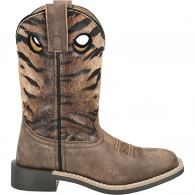 Smoky Mountain Kids Safari Brown Distress-Tiger Print Western Boots 3404