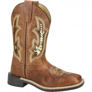 Smoky Mountain Kids Nevada Brown Oil-Gold Western Boot