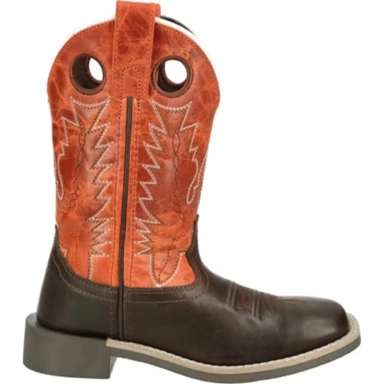 Smoky Mountain Kids Dusty Chocolate-Burnt Orange Western Boot