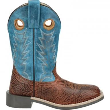 Smoky Mountain Kids Frontier Brown-Blue Western Boot