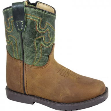 Smoky Mountain Toddler Autry Brown Distress-Green Crackle Western Boots 3667T