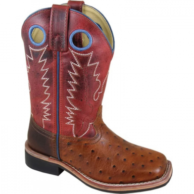 Smoky Mountain Kids Cheyenne Cognac-Red Crackle Western Boots 3752