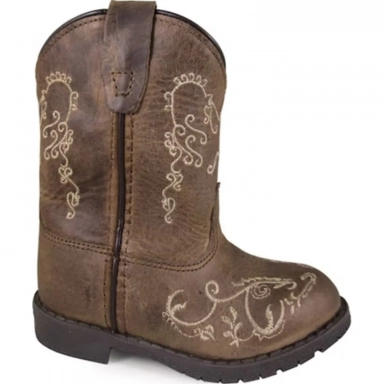 Smoky Mountain Kids Toddler Hopalong Brown Waxed Distress Western Boot