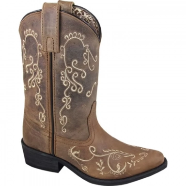 Smoky Mountain Kids Jolene Brown Waxed Distress Western Boot