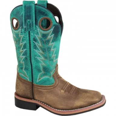 Smoky Mountain Kids Jesse Brown Distress-Turquoise Western Boot