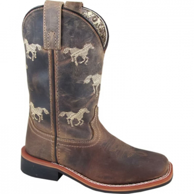 Smoky Mountain Kids Rancher Brown Oil Distress Western Boots 3882