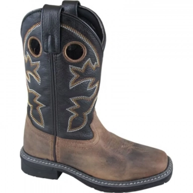 Smoky Mountain Kids Stampede Brown-Black Western Work Boot