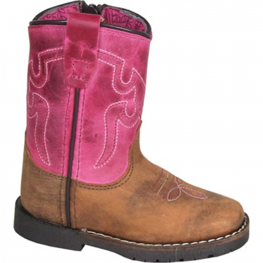Smoky Mountain Toddler Autry Brown Distress-Pink Distress Western Boots 3920T