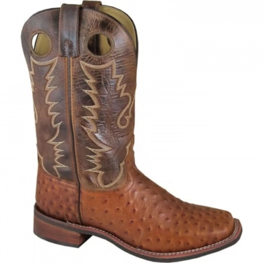 Smoky Mountain Mens Danville Cognac-Brown Crackle Cowboy Boot