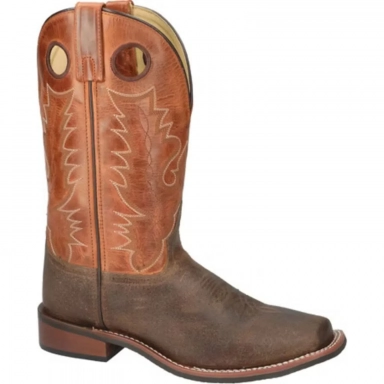 Smoky Mountain Mens Timber Brown Distress-Burnt Orange Cowboy Boot