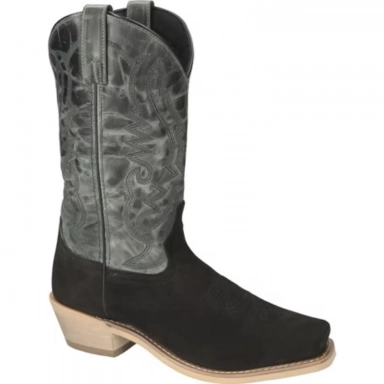 Smoky Mountain Mens Santa Fe Black-Charcoal Crackle Cowboy Boot