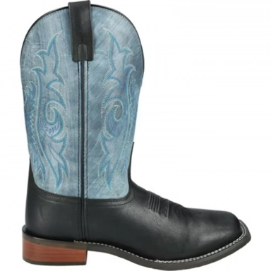 Smoky Mountain Mens James Black-Vintage Blue Cowboy Boot