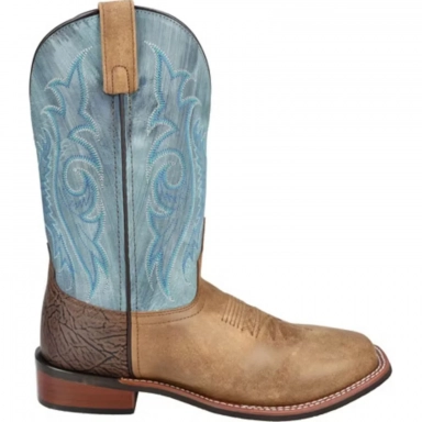 Smoky Mountain Mens Cole Vintage Brown-Vintage Blue Cowboy Boot