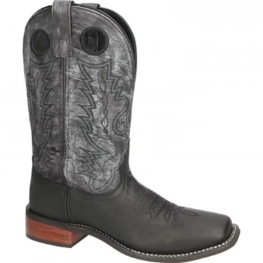 Smoky Mountain Mens Duke Black-Black Distress Cowboy Boot
