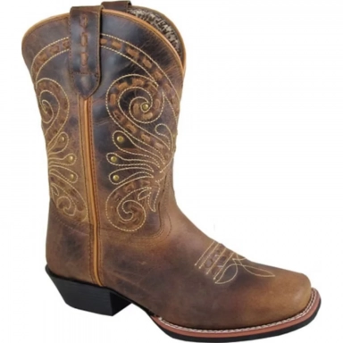 Smoky Mountain Womens Shelby Brown Waxed Distress Western Boot