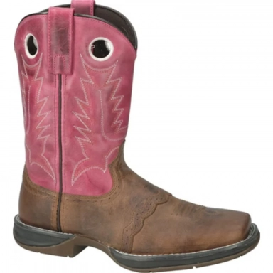 Smoky Mountain Womens Prarie Brown Oil Distress-Pink Western Boot