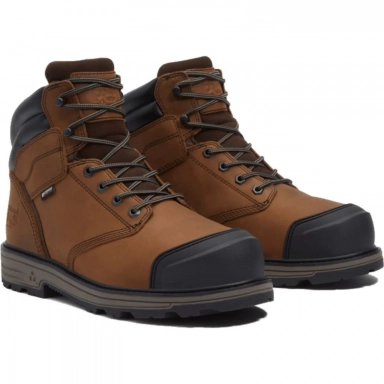 Timberland Mens PRO 6 Tasker Alloy Toe Waterproof Work Boot Brown