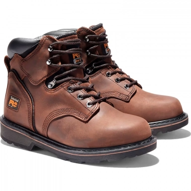 Timberland Mens Pro 6 Pit Boss Soft Toe Work Boot Brown