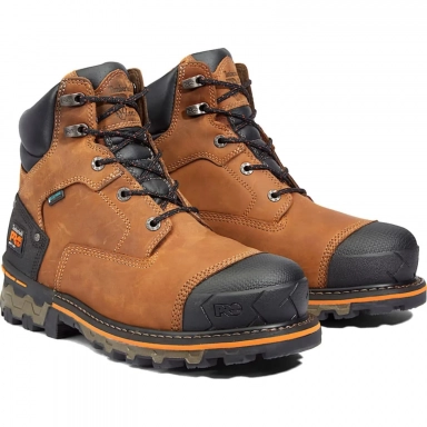 Timberland Mens Pro 6 Waterproof Boondock Soft Toe Work Boot Brown