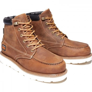 Timberland Mens Pro Gridworks 6 Waterproof Soft-Toe Work Boot Brown