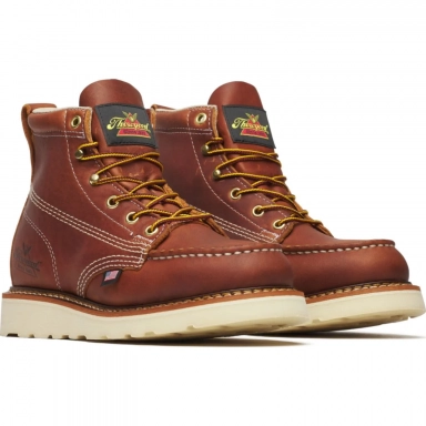 Thorogood Womens 6 Inch Moc Toe Tobacco Leather Work Boot