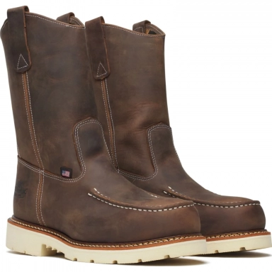Thorogood Mens 11 Inch Steel Moc Toe Crazy Horse Leather Wellington