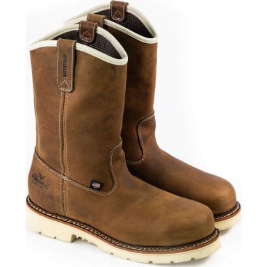 Thorogood Mens 11" CrazyHorse Safety Toe Waterproof Pull-On Wellington Boots 804-3320